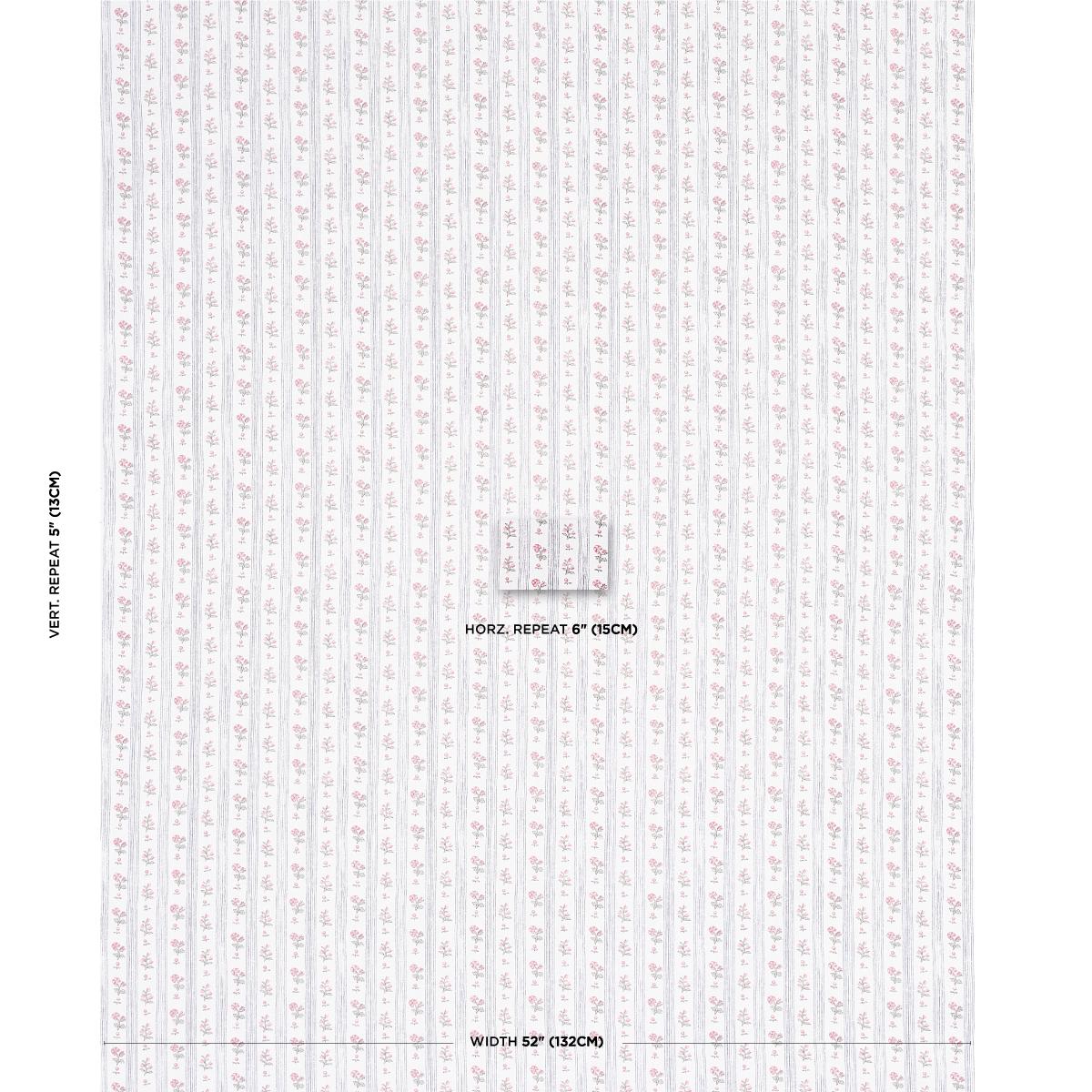 Schumacher Cabanon Stripe Rose Fabric