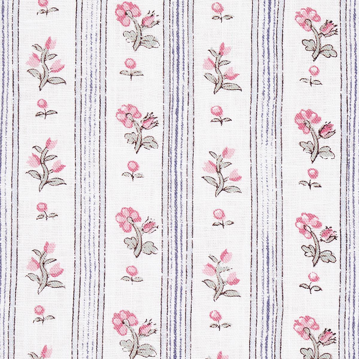 Schumacher Cabanon Stripe Rose Fabric