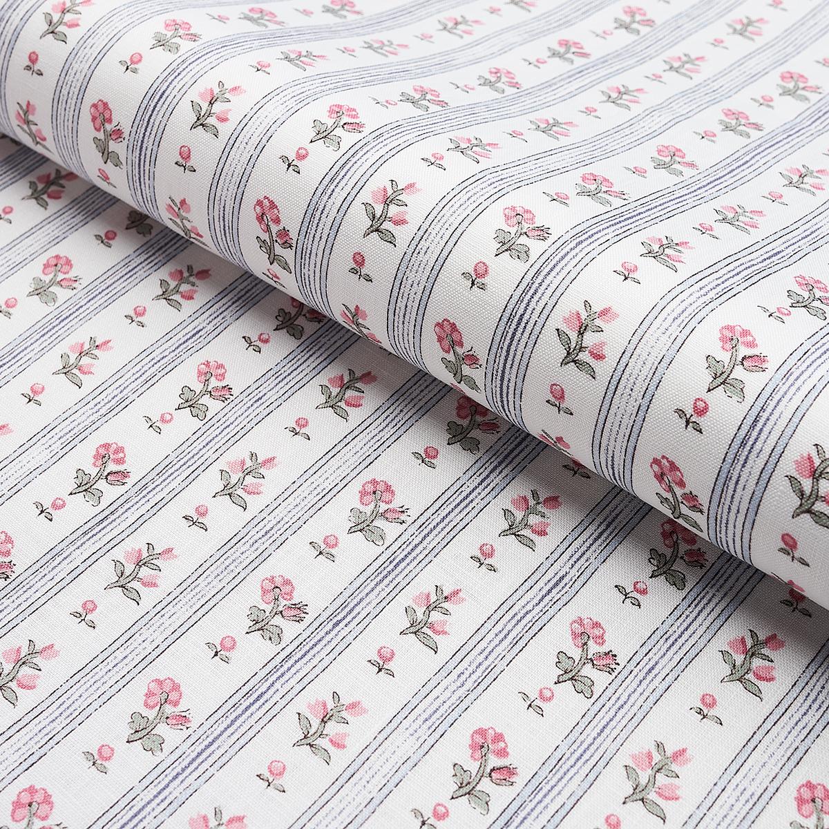Schumacher Cabanon Stripe Rose Fabric