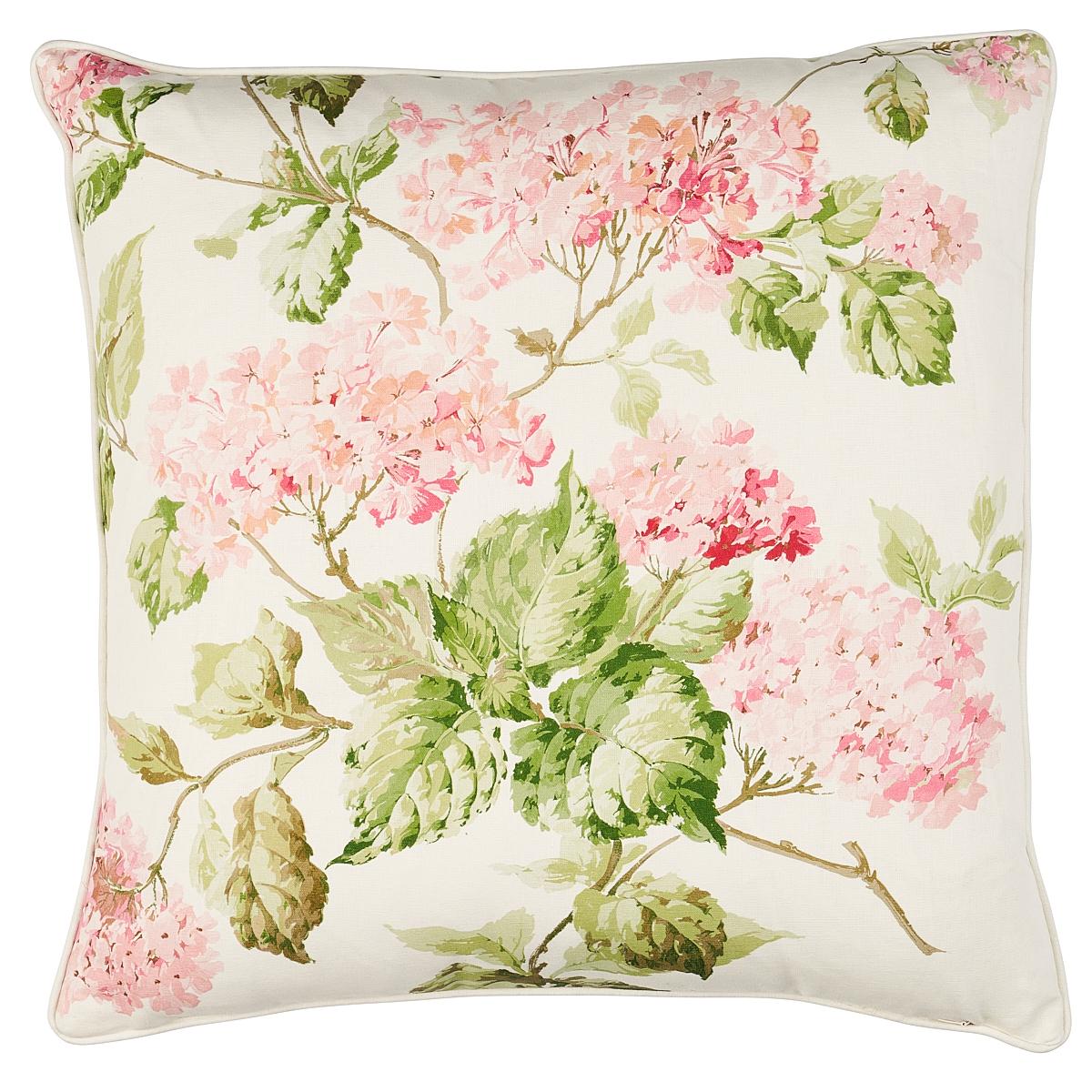 Schumacher Summer Hydrangea Blush 22" x 22" Pillow