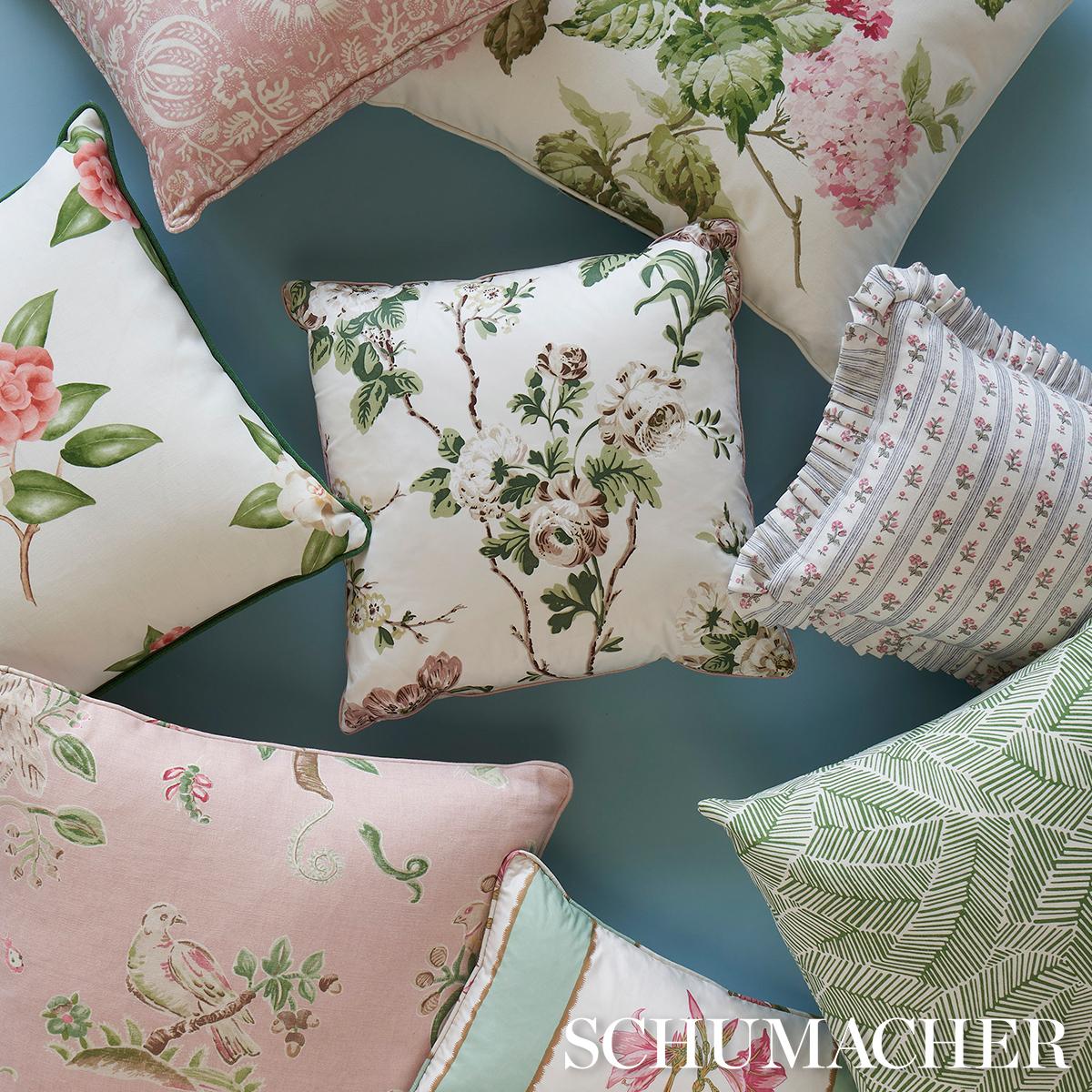 Schumacher Summer Hydrangea Blush 22" x 22" Pillow