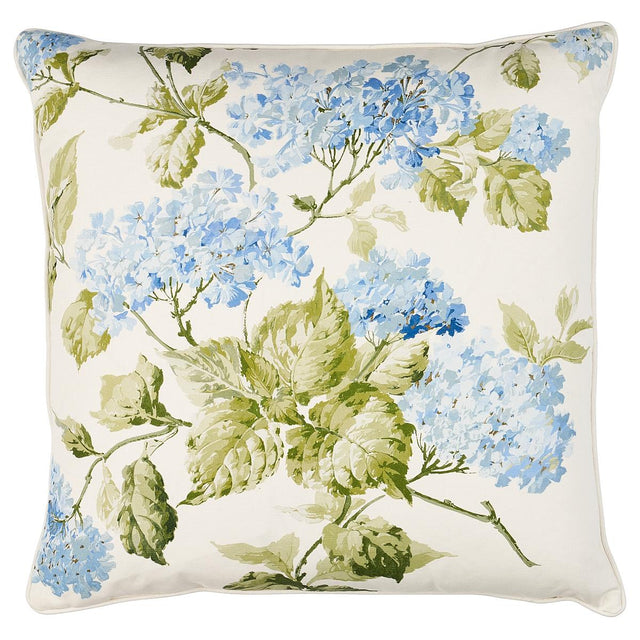 Schumacher Summer Hydrangea Blue Hydrangea 22" x 22" Pillow
