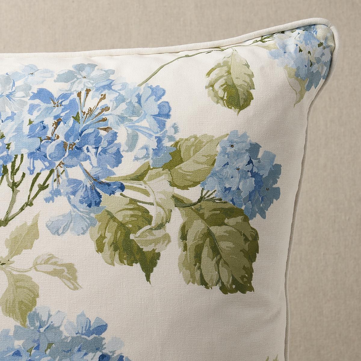 Schumacher Summer Hydrangea Blue Hydrangea 22" x 22" Pillow
