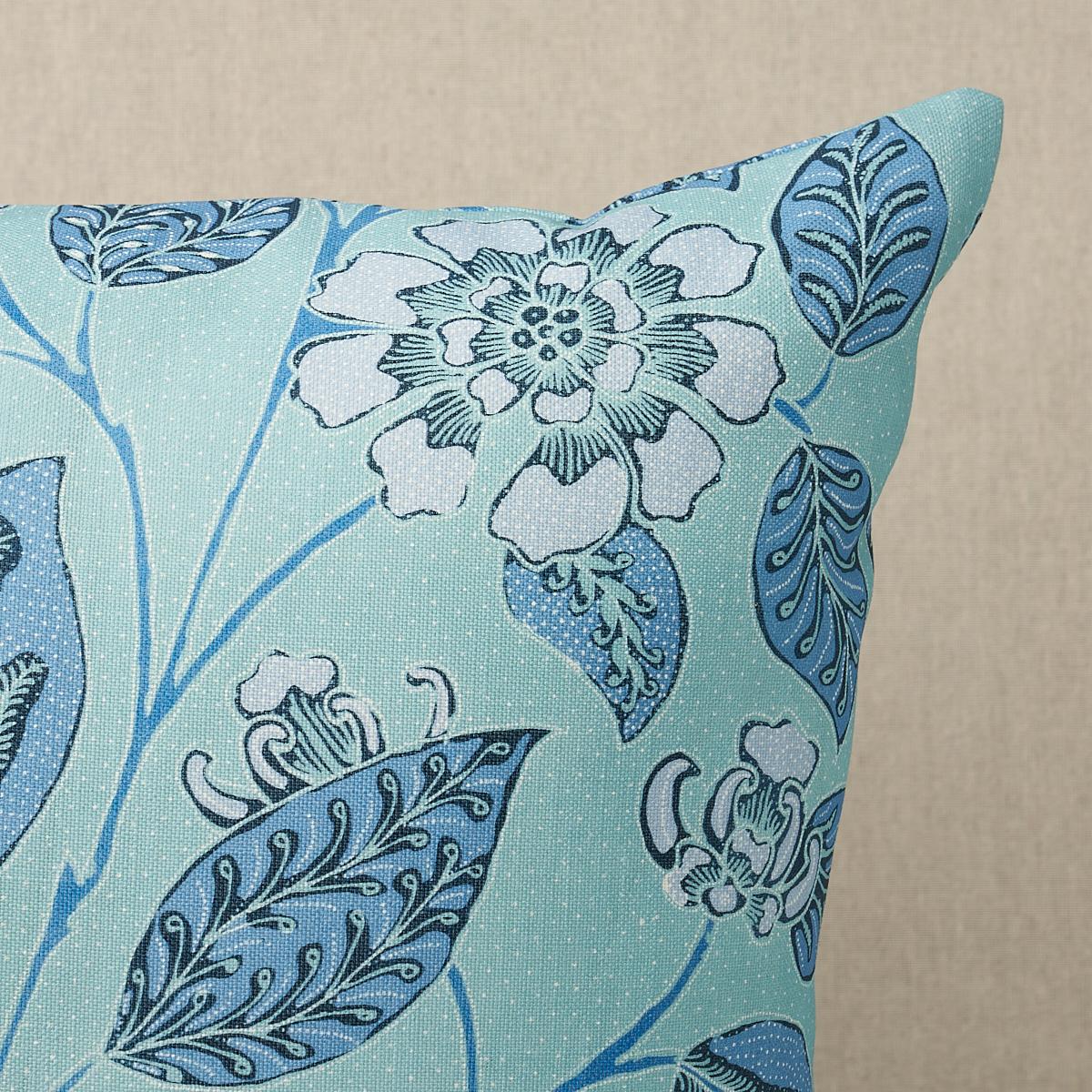 Schumacher Kava Cay I/O Blues 18" x 18" Pillow