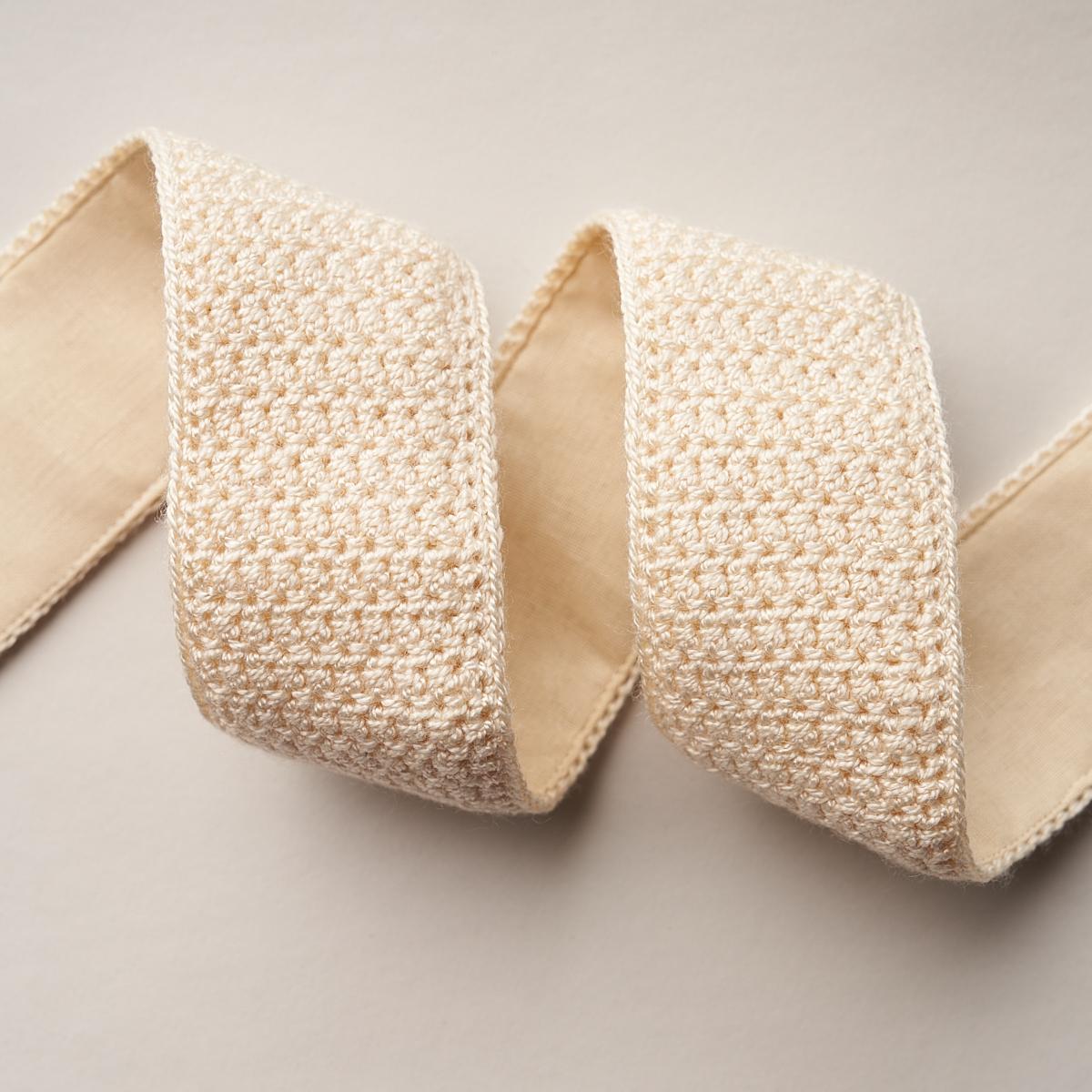 Schumacher Sylvia Crochet Tape Ivory Trim