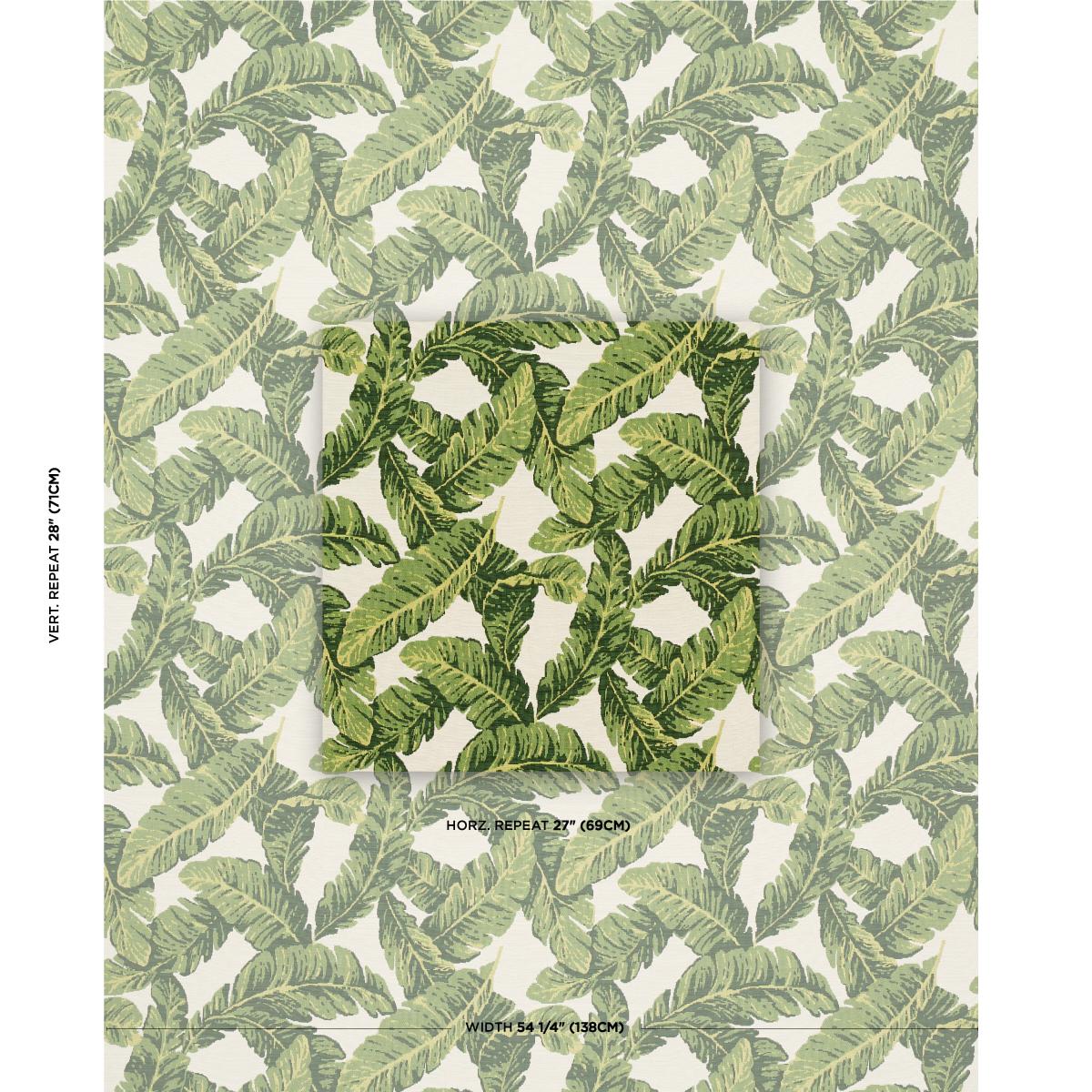 Schumacher Tropical Leaf Indoor/Outdoor Green Fabric
