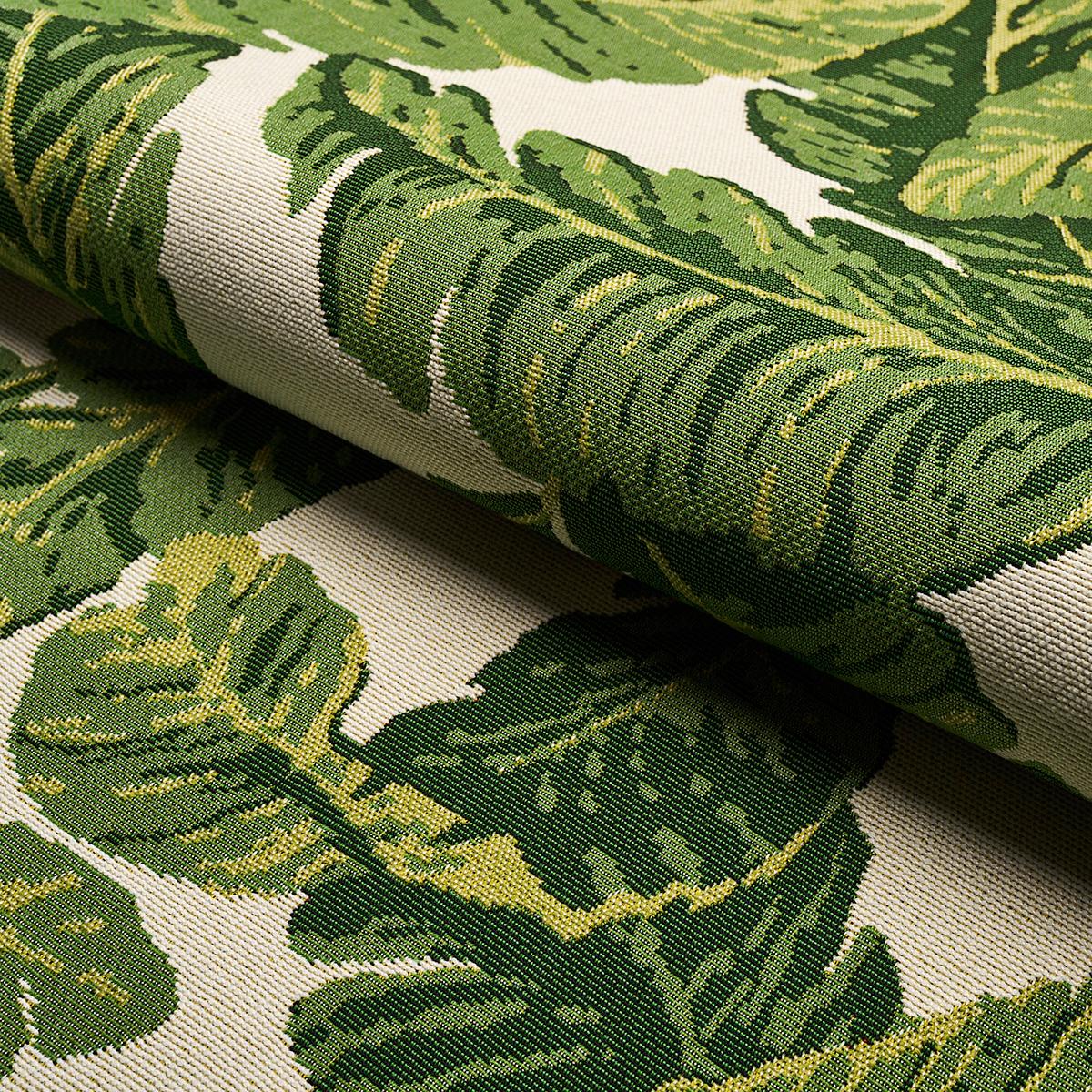 Schumacher Tropical Leaf Indoor/Outdoor Green Fabric