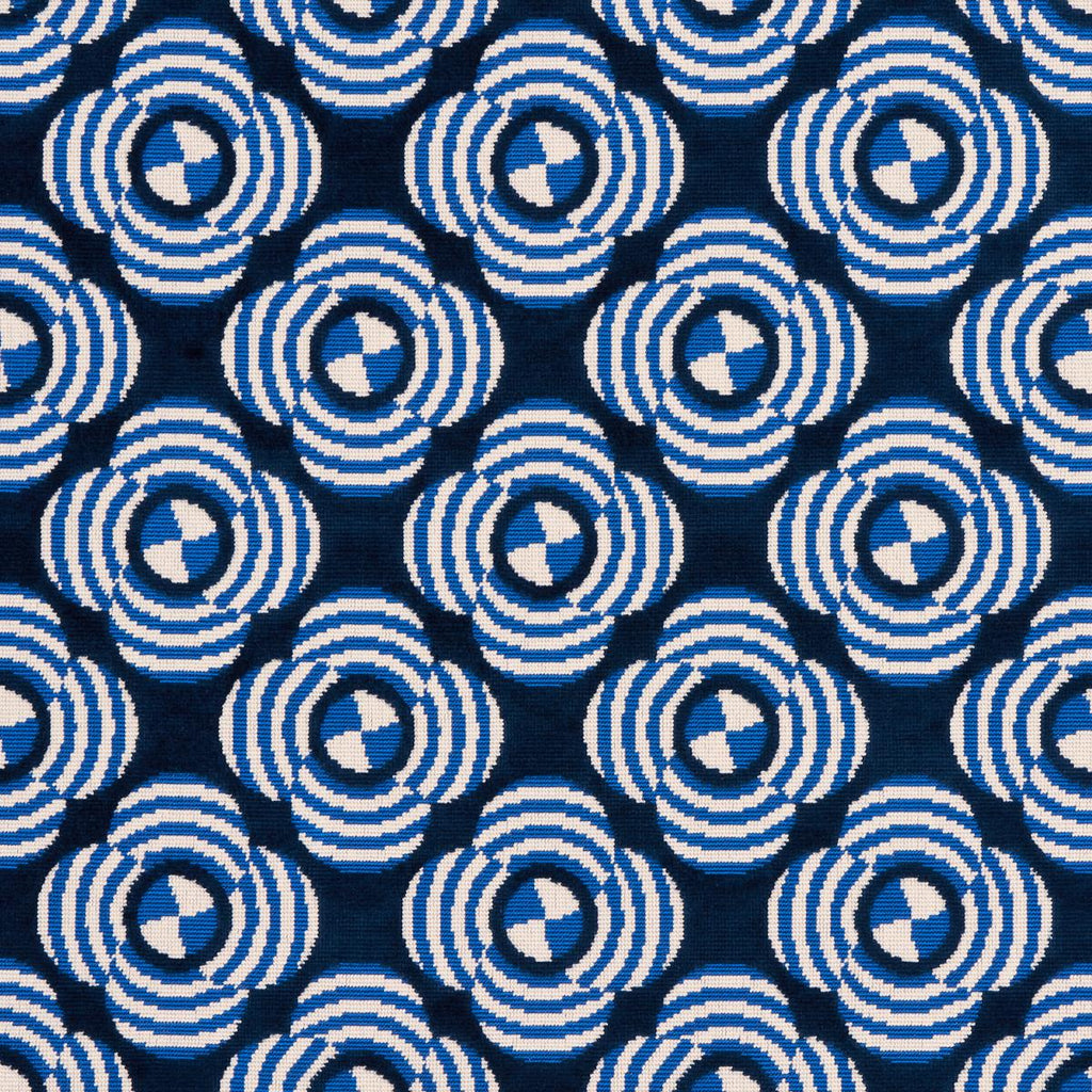 Schumacher Le Moderne Cut Velvet Cobalt Fabric