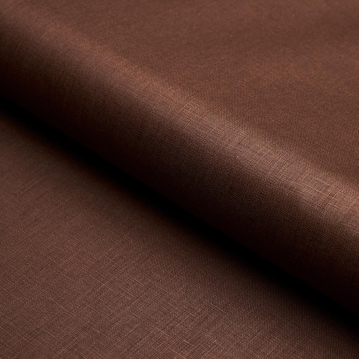 Schumacher Lange Glazed Linen Brown Fabric
