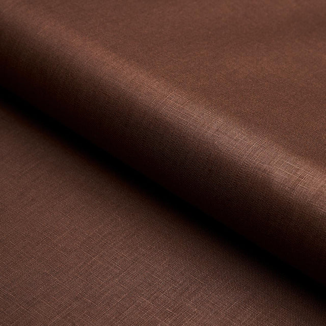 Schumacher Lange Glazed Linen Brown Fabric