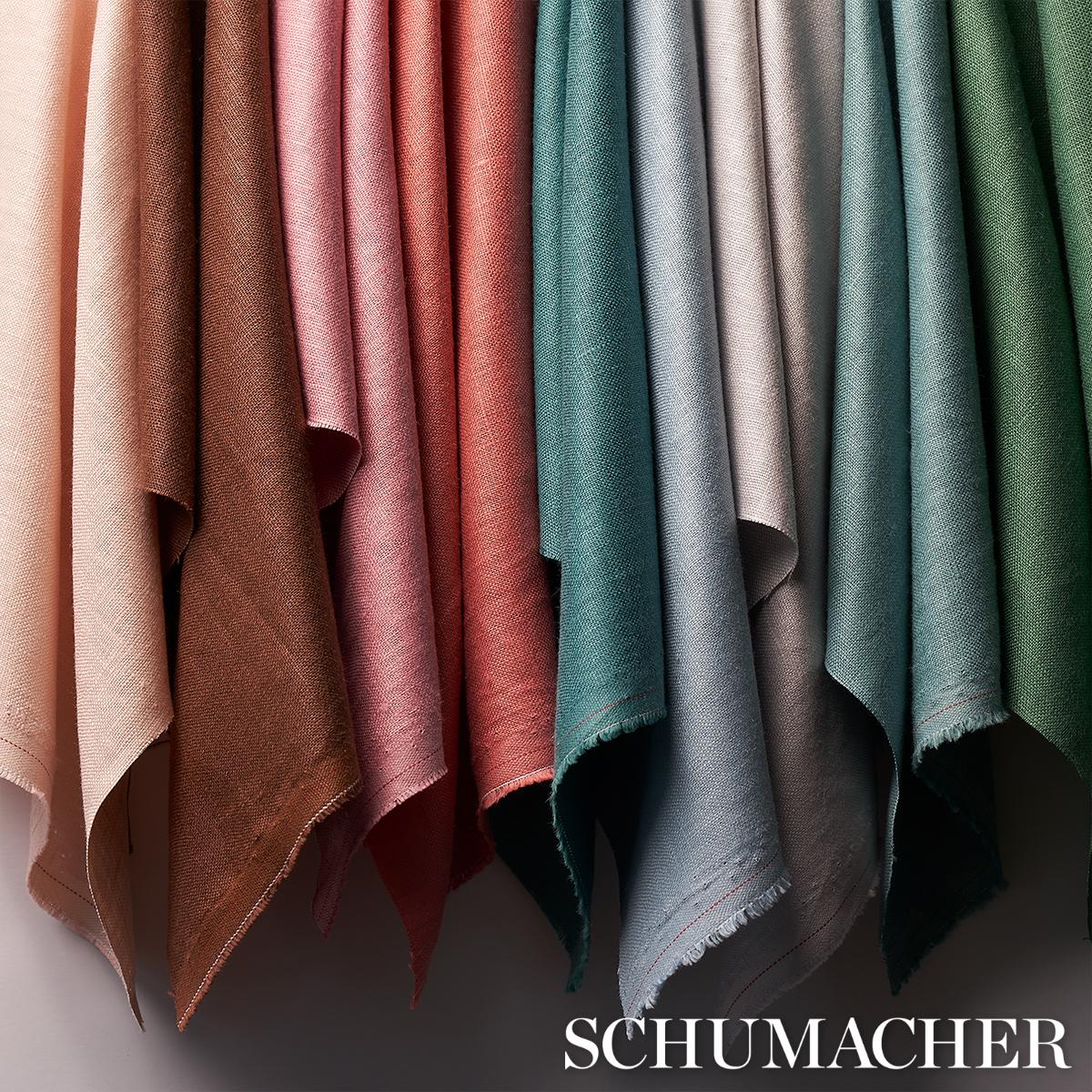 Schumacher Lange Glazed Linen Brown Fabric