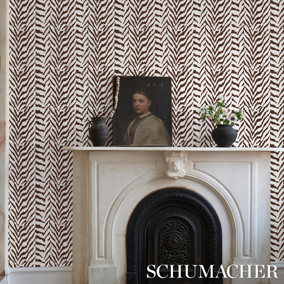 Schumacher Quincy Cocoa Wallpaper
