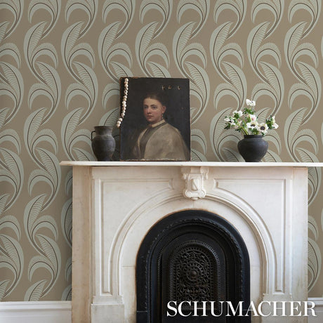 Schumacher Banana Leaf Tobacco Wallpaper
