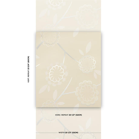 Schumacher Birdtree Silver Wallpaper