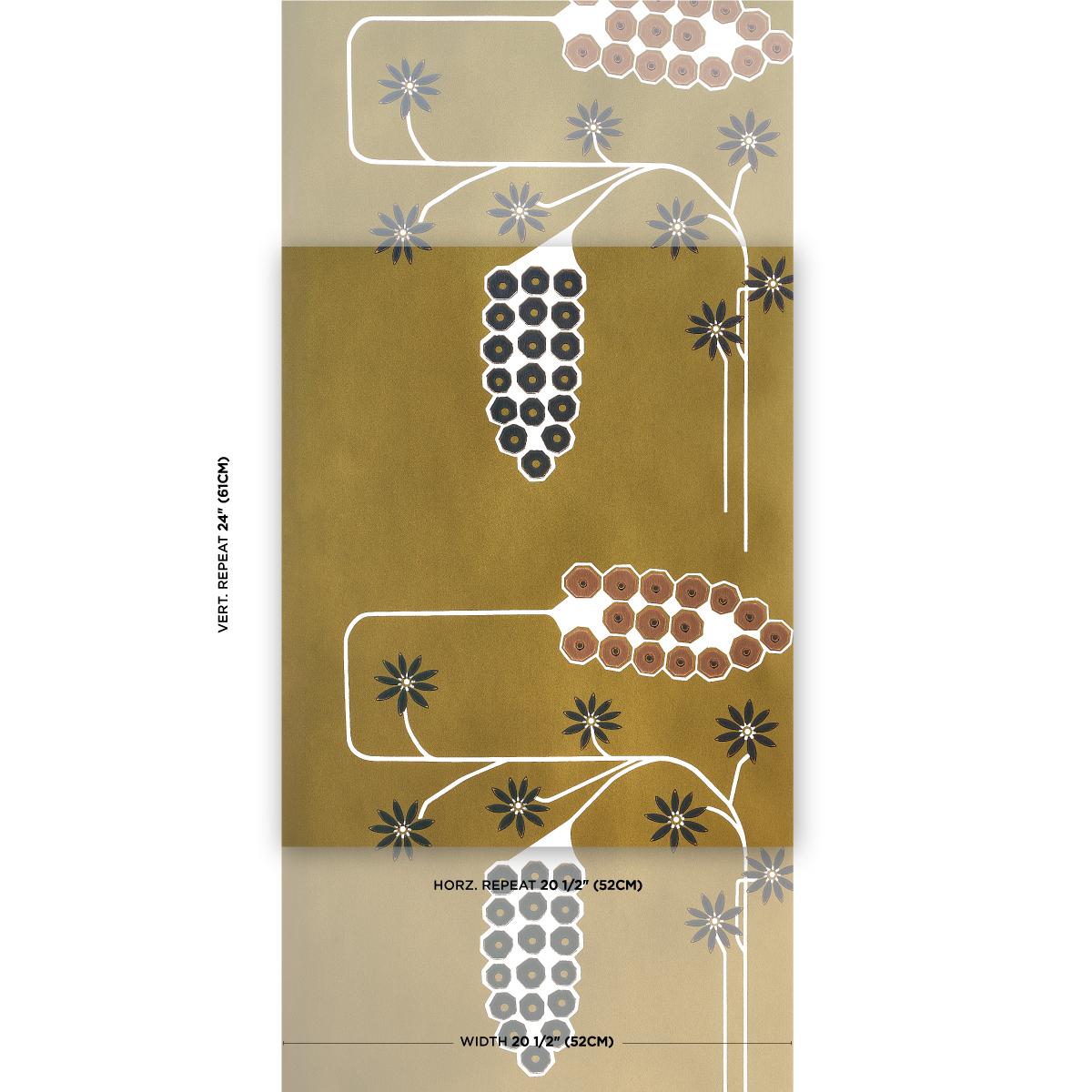 Schumacher Hollywood Grape Pale Gold Wallpaper