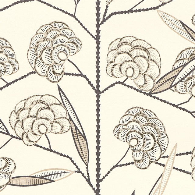 Schumacher Jacob'S Tree Black & Cream Wallpaper