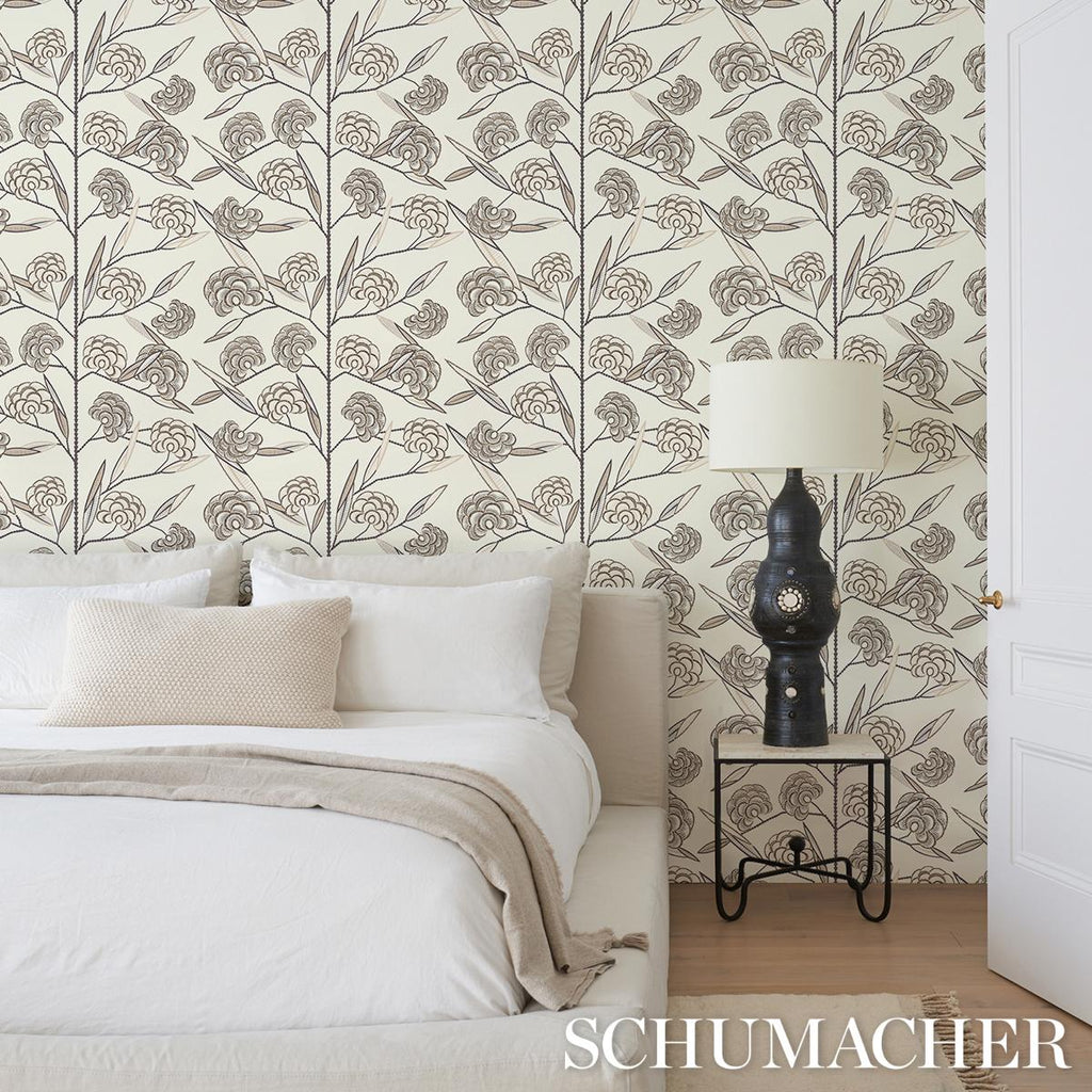 Schumacher Jacob'S Tree Black & Cream Wallpaper