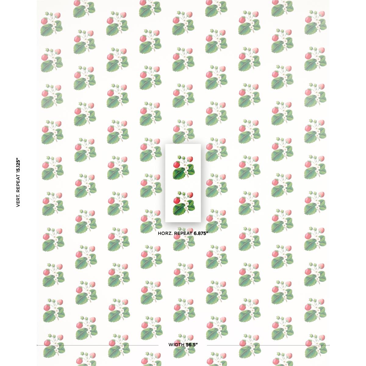 Schumacher Strawberry Hill White Wallpaper