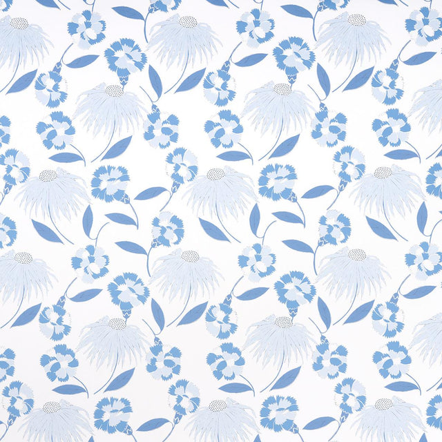 Schumacher Bouquet Toss Afternoon Blue Wallpaper