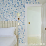 Schumacher Bouquet Toss Afternoon Blue Wallpaper