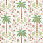 Schumacher Island Palm Indoor/Outdoor Coral & Green Fabric
