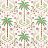 Schumacher Island Palm Indoor/Outdoor Coral & Green Fabric