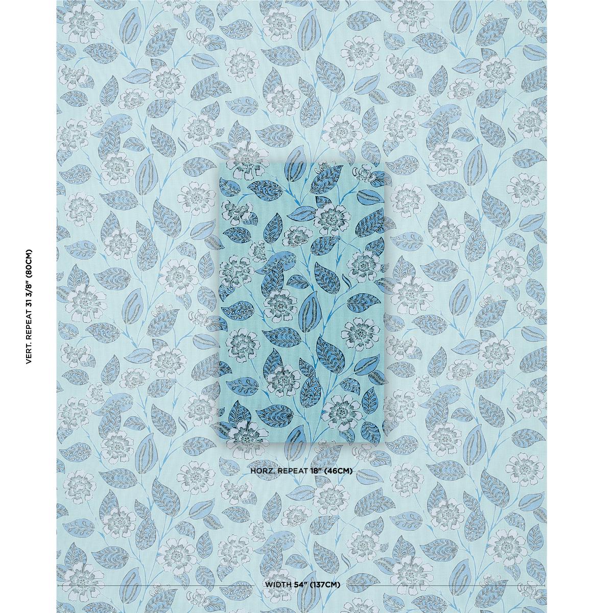 Schumacher Kava Cay Indoor/Outdoor Blues Fabric
