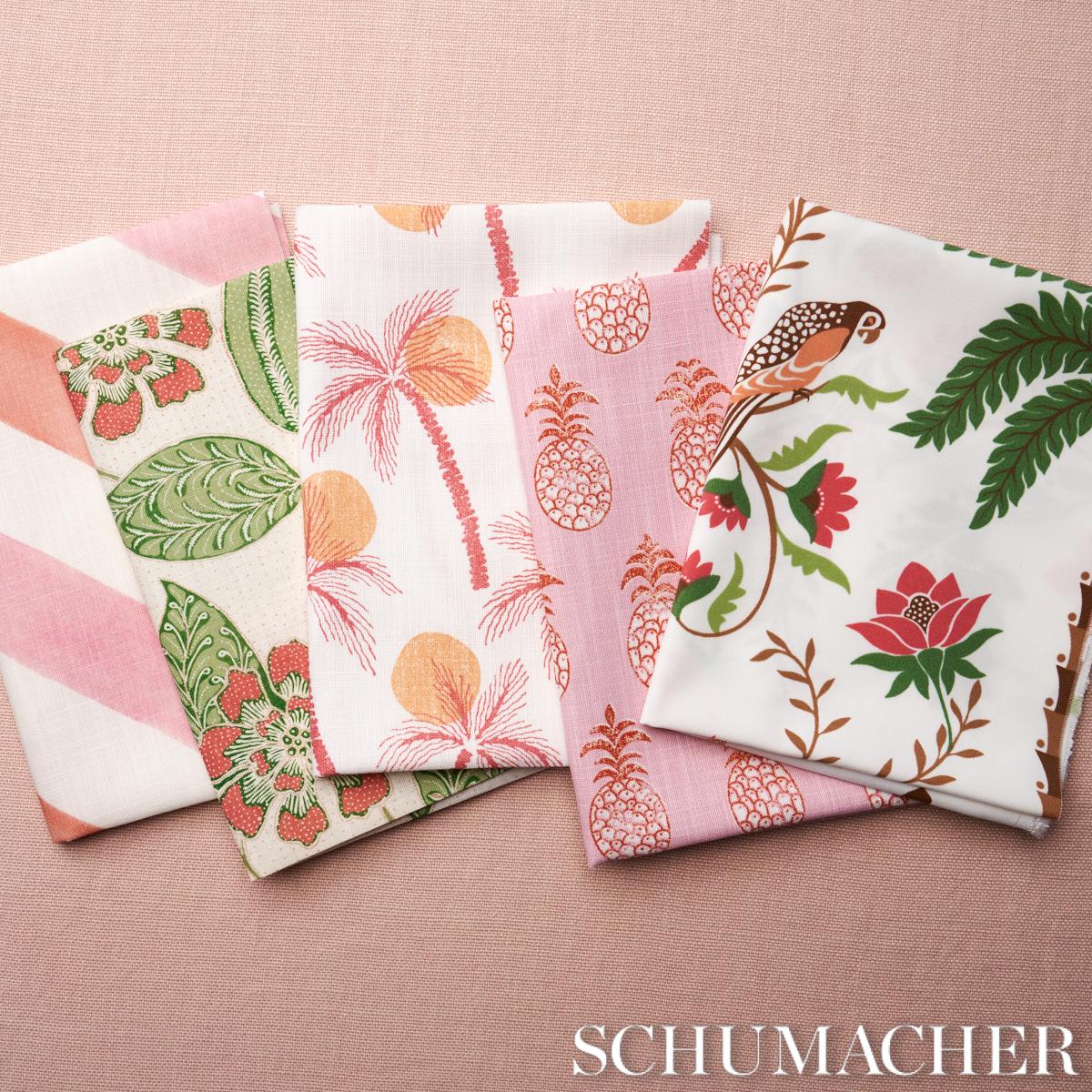 Schumacher Pia Cove Indoor/Outdoor Flamingo Fabric
