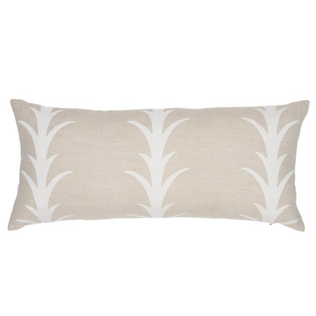 Schumacher Natural 30" x 14" Acanthus Stripe Pillow