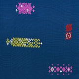 Schumacher Balamil Handwoven Panel Multi On Navy Fabric