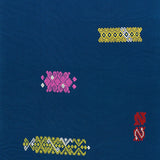 Schumacher Balamil Handwoven Panel Multi On Navy Fabric