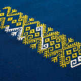 Schumacher Balamil Handwoven Panel Multi On Navy Fabric