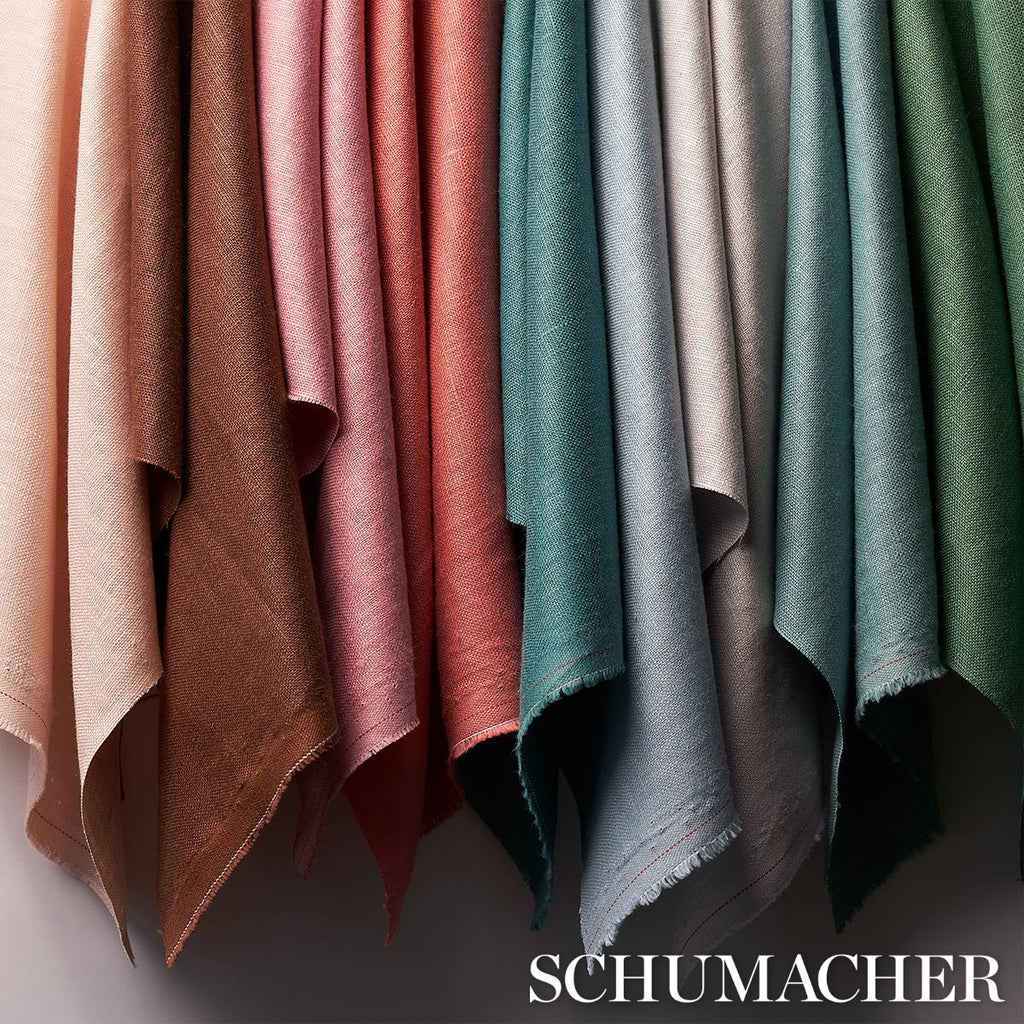 Schumacher Lange Glazed Linen Ocean Fabric