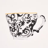 Schumacher Onie'S Teacups Ink Wallpaper