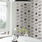 Schumacher Onie'S Teacups Ink Wallpaper