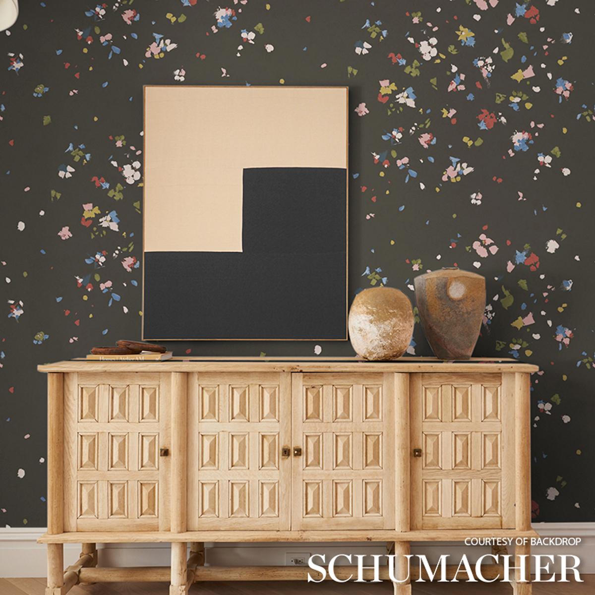 Schumacher Backdrop X Schumacher Fairfarren Dark Multi Wallpaper
