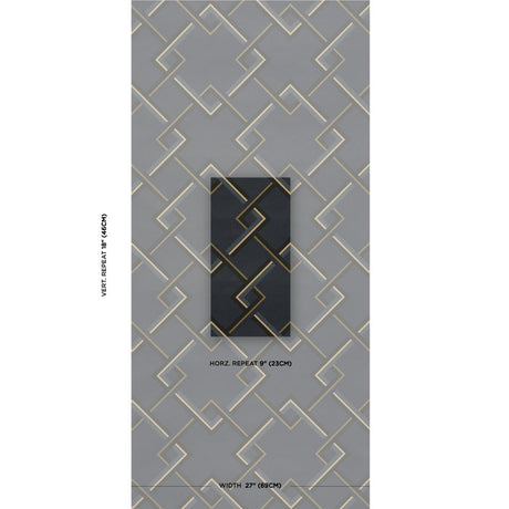 Schumacher Mah Jong River Blue Wallpaper