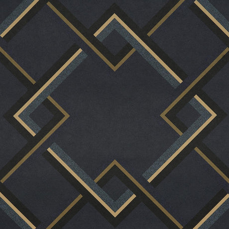 Schumacher Mah Jong River Blue Wallpaper