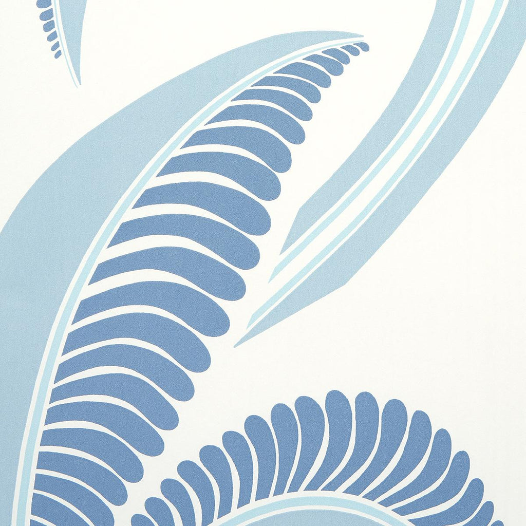 Schumacher Banana Leaf China Blue Wallpaper