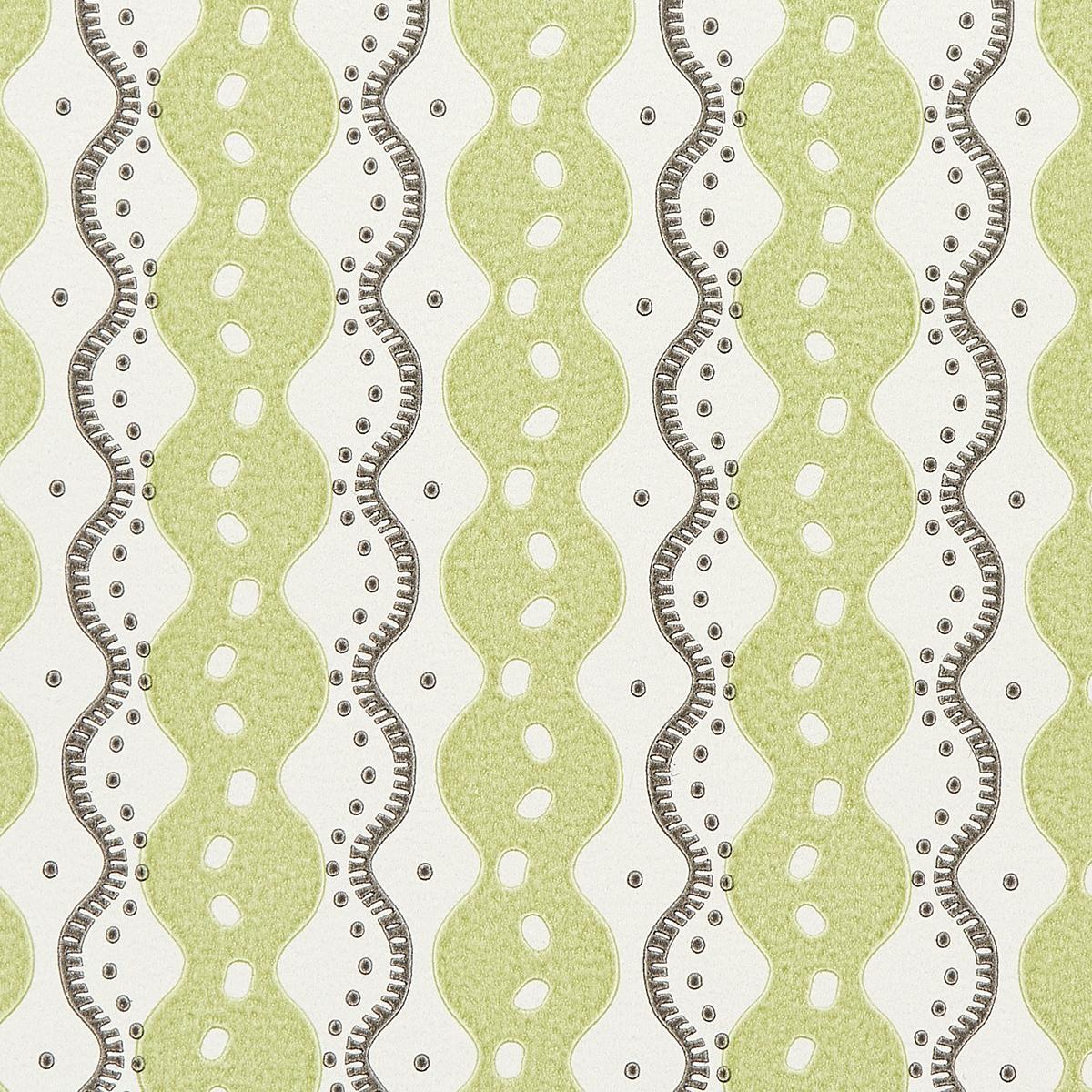 Schumacher Centipede Stripe Pea Wallpaper