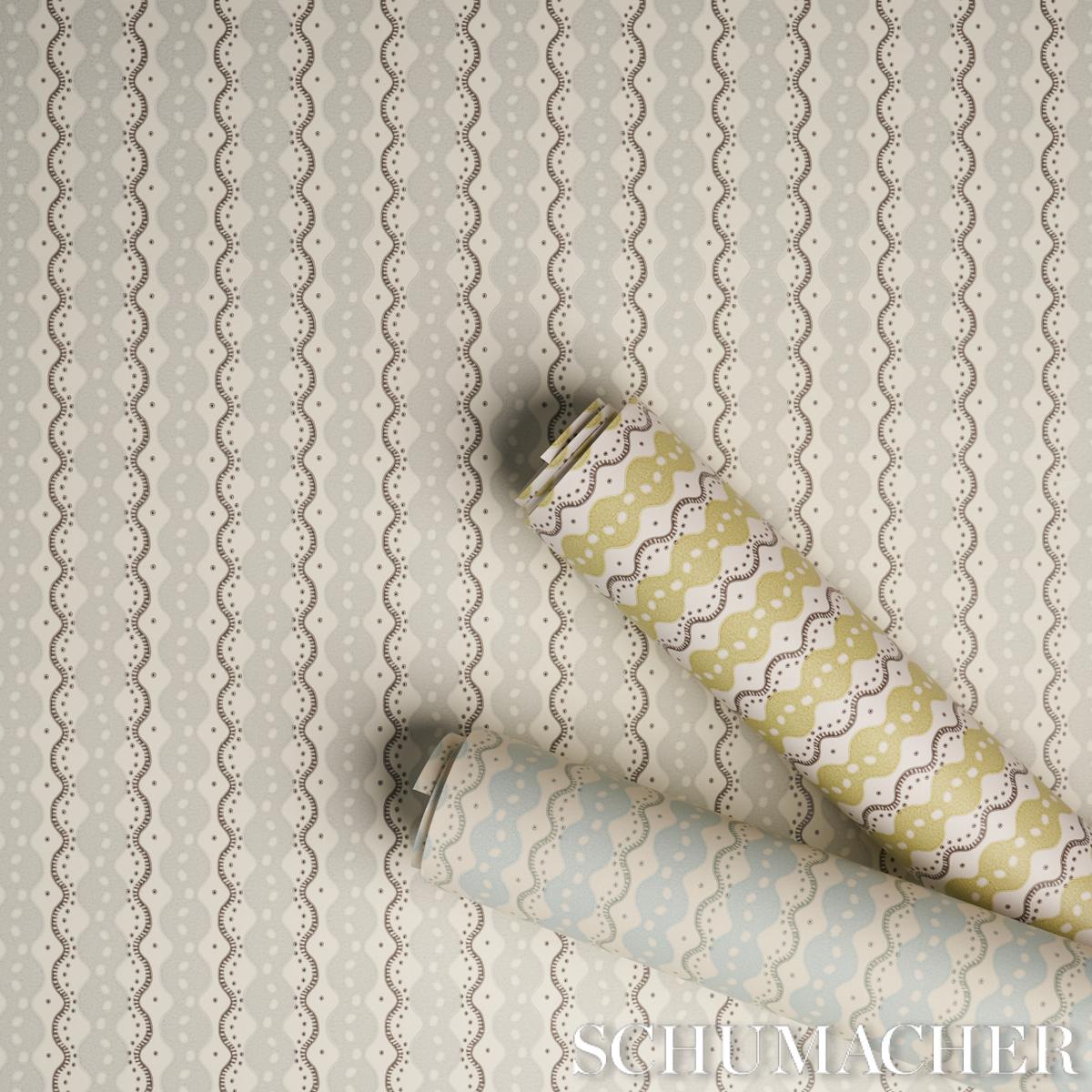 Schumacher Centipede Stripe Pea Wallpaper