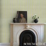 Schumacher Centipede Stripe Pea Wallpaper