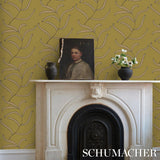 Schumacher Caterpillar Leaf Meadow Green Wallpaper
