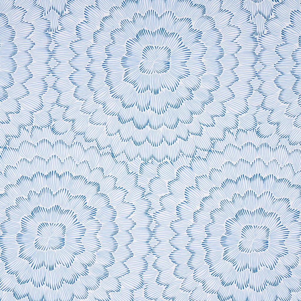 Schumacher Feather Bloom Blue Wallpaper