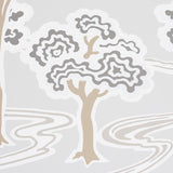 Schumacher Tree River Moonstone Wallpaper