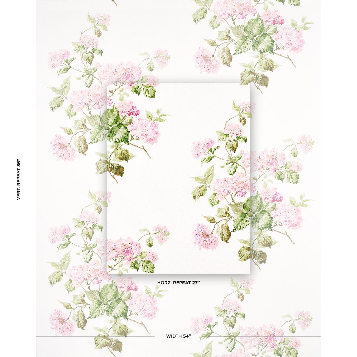 Schumacher Summer Hydrangea Blush Fabric