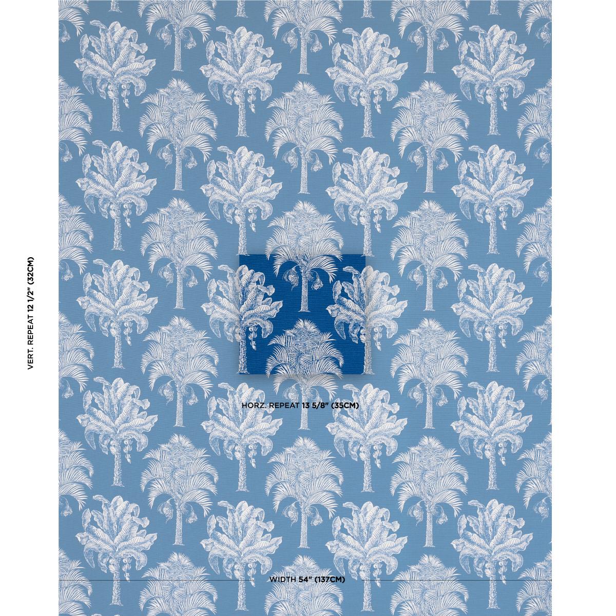 Schumacher Grand Palms Indoor/Outdoor Navy Fabric