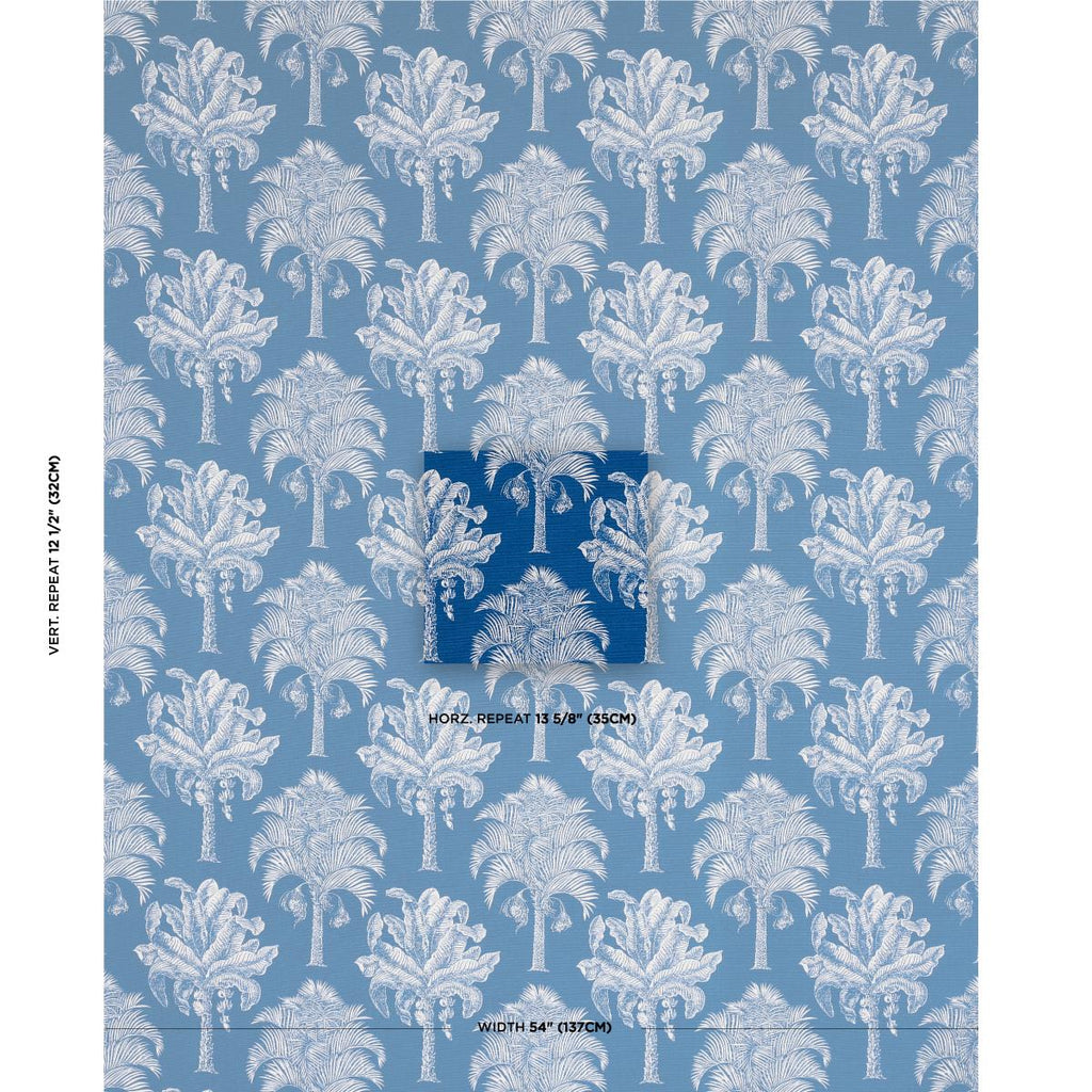 Schumacher Grand Palms Indoor/Outdoor Navy Fabric