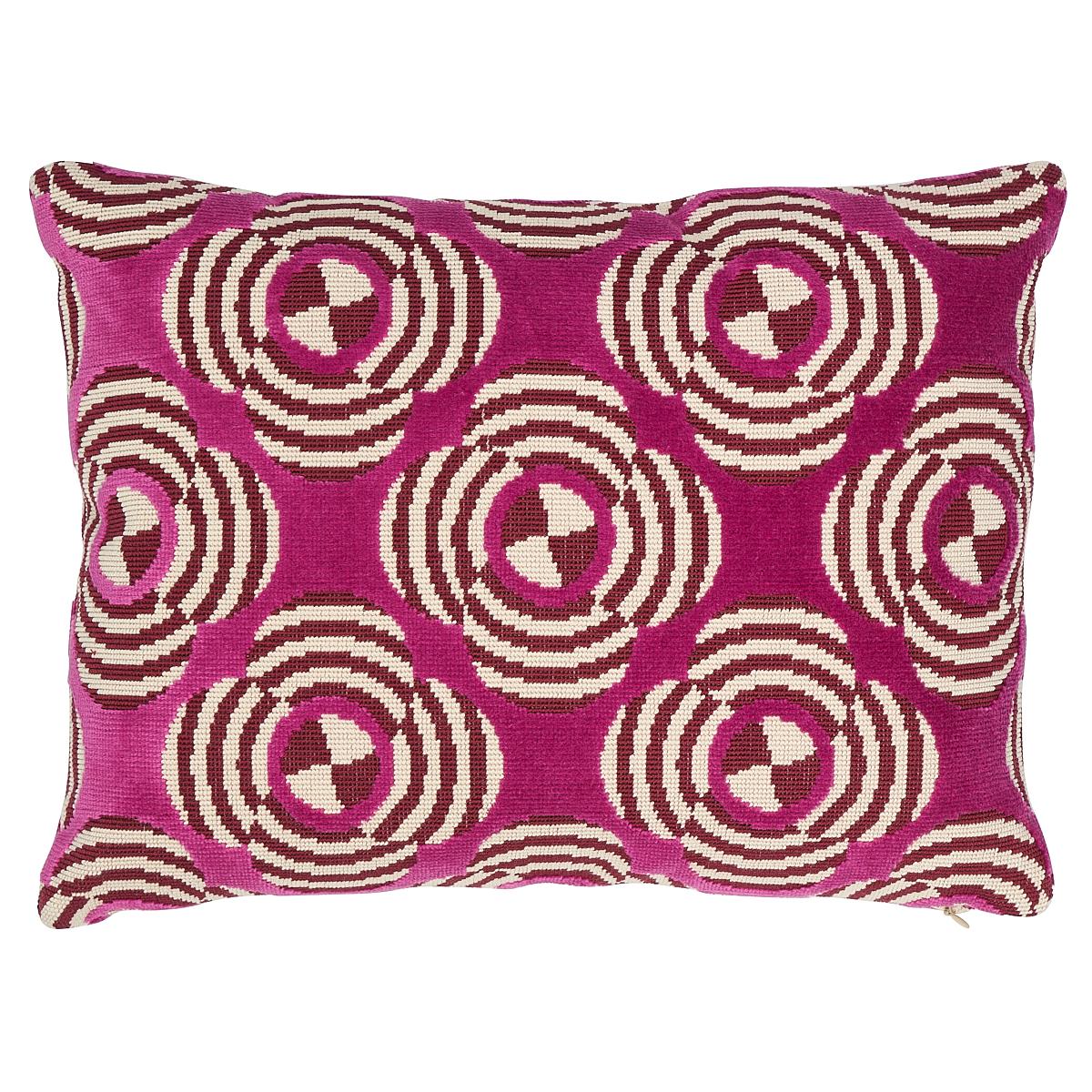 Schumacher Magenta 16" x 12" Le Moderne Cut Velvet Pillow
