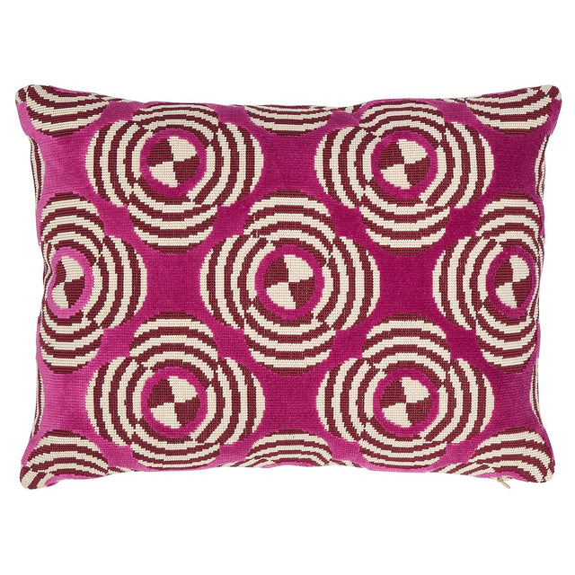 Schumacher Magenta 16" x 12" Le Moderne Cut Velvet Pillow